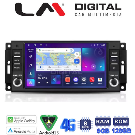 LM Digital Car Audio System for Renault Magnum Jeep Cherokee / Compass / Grand Cherokee / Liberty / Patriot / Wrangler Lancia Voyager Dodge Dakota / Magnum Chrysler 300C / Grand Voyager / Sebring / Voyager 2007 (Bluetooth/USB/WiFi/GPS/Apple-Carplay/Android-Auto) with Touch Screen 6.2"