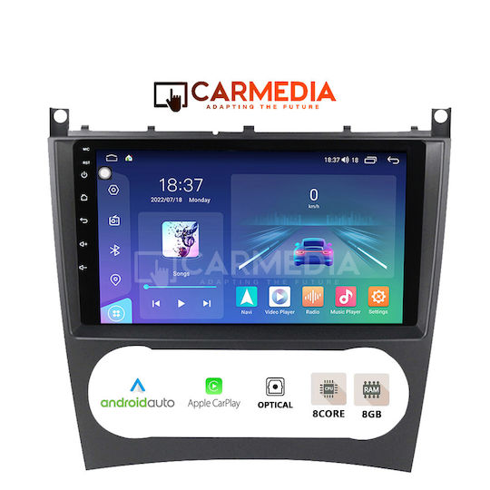 Carmedia Ηχοσύστημα Αυτοκινήτου για Mercedes-Benz CLK Class 2004-2008 (Bluetooth/USB/WiFi/GPS/Apple-Carplay/Android-Auto) με Οθόνη Αφής 12.3"