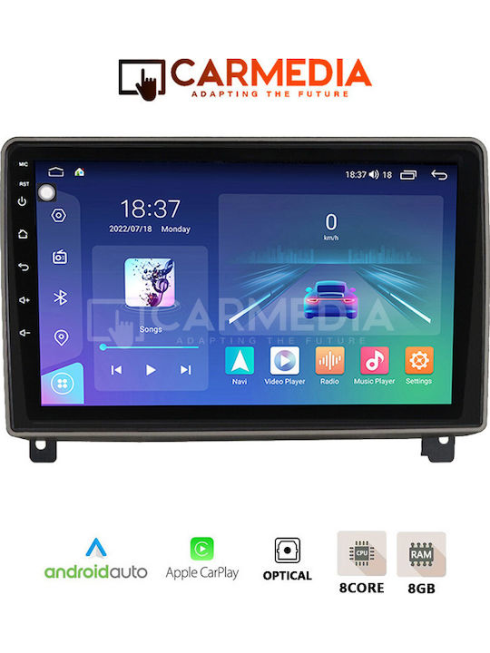 Carmedia Car Audio System for Peugeot 407 2004-2011 with Touch Screen 12.3" Bluetooth USB Wi-Fi GPS Apple CarPlay Android Auto
