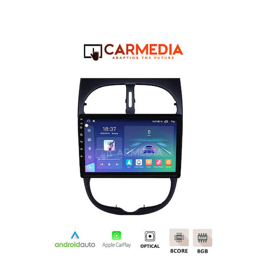 Carmedia Car Audio System for Peugeot 206 1998-2006 Bluetooth USB Wi-Fi GPS Apple CarPlay Android Auto with 12.3 Inch Touch Screen