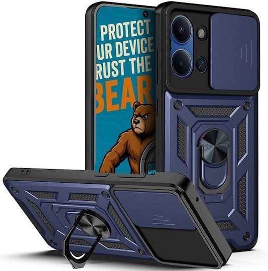 Orso Combo Kickstand Slide Umschlag Rückseite Blau (Poco C85)