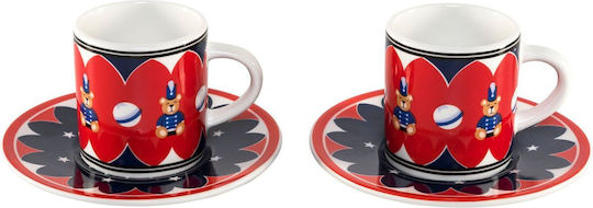 Bialetti Set Tassen Kaffee aus Porzellan Weiß 2Stück