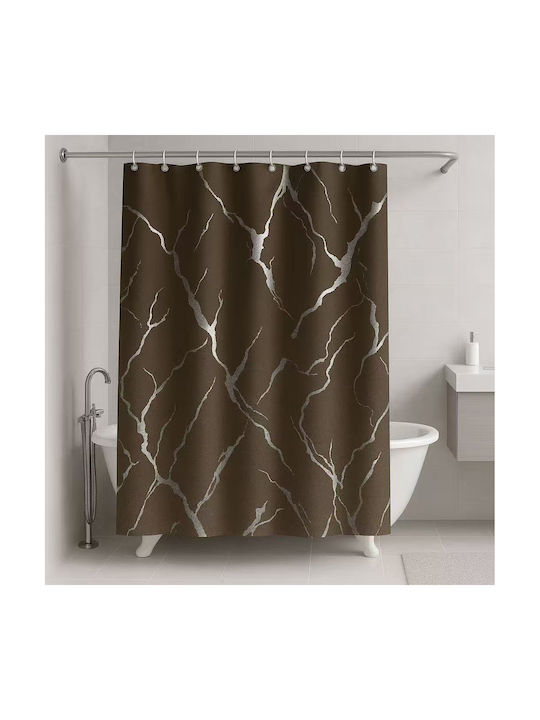 Mc Decor Shower Curtain 180x180cm Coffee