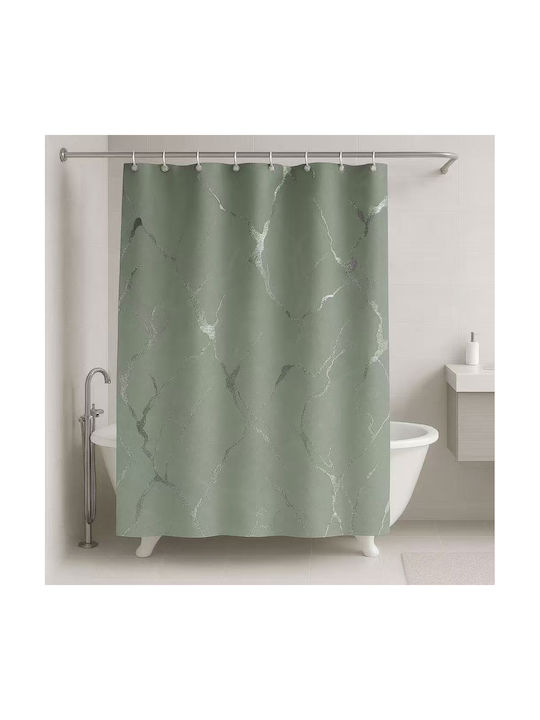Mc Decor Shower Curtain 180x180cm Green
