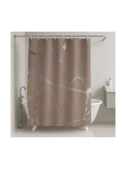 Mc Decor Κουρτίνα Μπάνιου 180x180cm Μπέζ