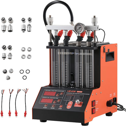 Fuel Injector Cleaning Device Vevor 9 Test Functions Ultrasonic Cleaning Machine 4-Cylinder 28khz Car Injector Cleaning Machine Drain Valve Operating Voltage 12v Car Motorcycle