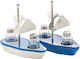 Metano 4-Piece Blue Boat Salt and Pepper Shaker Set