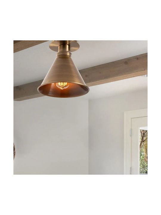 Single-Light Cone Ceiling Light Fixture Antique 20x24cm