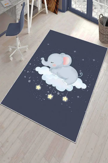 Kinderteppich Elefantenbaby Wolke Antrasit 120x180cm