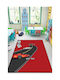 Kids Rug Racing Red Background Sports Cars 100cmx200cm