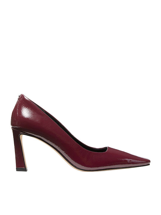 Patent Leather Burgundy Medium Heels