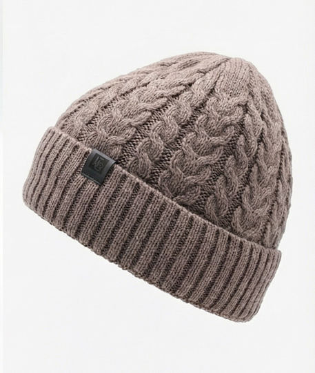 Beanie Beanie with Knit in Brown color