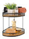 Eurocasa Corner Wall Mounted Bathroom Shelf Metallic with 2 Shelves 20x20x33cm Black