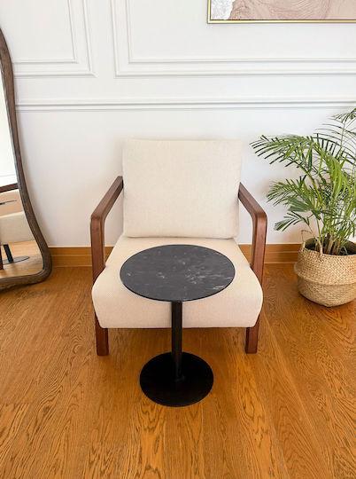 Black Round Coffee Table Modern 40x50 Cm