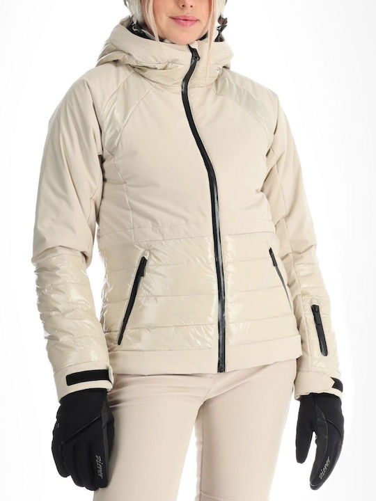 Icepeak 853116538-035 Γυναικείο Μπουφάν για Σκι & Snowboard Μπεζ