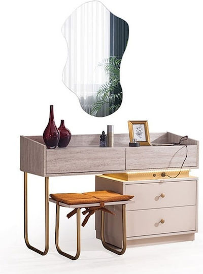 Comodă cu Oglindă Hamra Design Modern 128×45×85cm