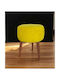 Round Decorative Stool Thin Legs Yellow 43x43cm