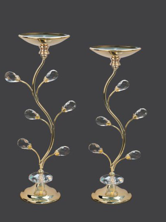 La Vista Set of Candle Holders Metal 2pcs Various Colors