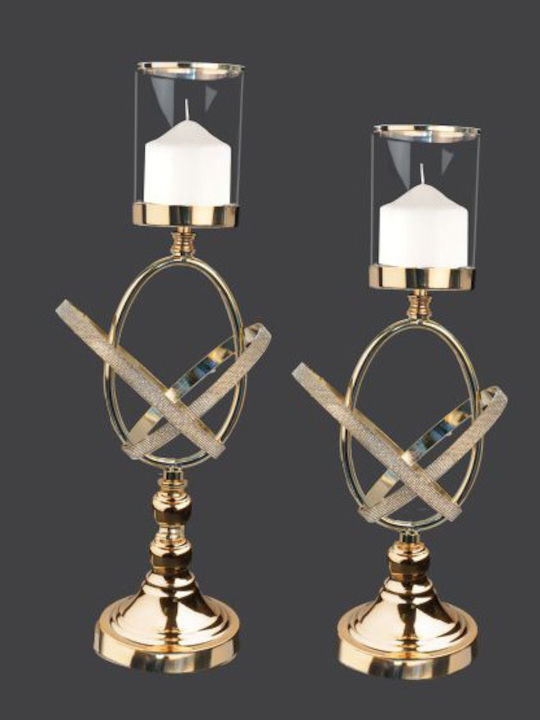 La Vista Set of Candle Holders Metal 2pcs Various Colors