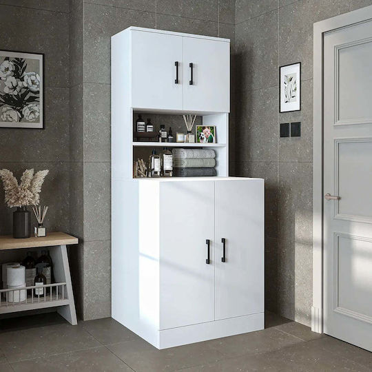 Dulap Mobilier Pentru Baie Uși Albe 70x32x180cm