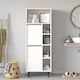 Badezimmerschrank Mdf Mit Metallfüßen Weiß 153,9x60x35cm