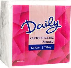 Daiily Χαρτοπετσέτες Λευκές 30x30cm 11Φύλλων 0,190kg