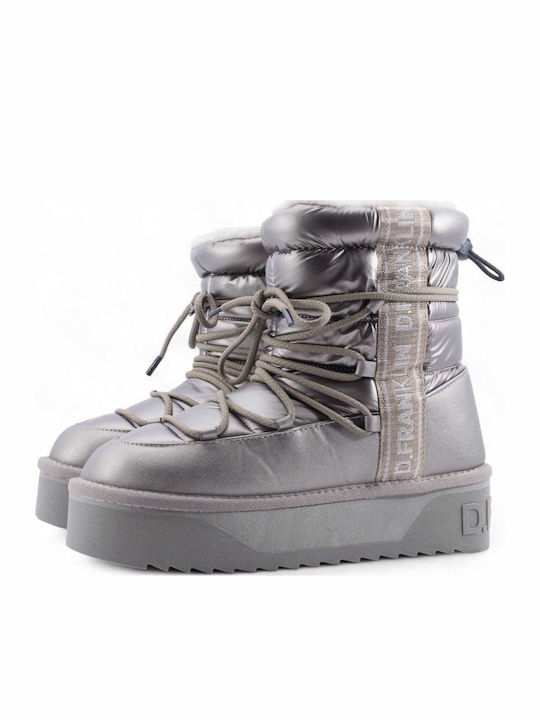 Snow Boots with Fur Silver