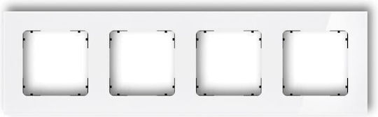 Icon Universal Frame Quadruple Square Glass Effect Frame White Bottom Black 0-12-irsk-4