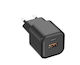 Setty Charger Without Cable GaN with USB-A Port and USB-C Port 35W Power Delivery Blacks (LSGaN-AC-351)