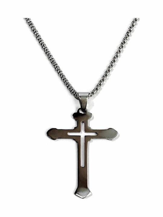 Ghetto Herren Kreuz aus Stahl mit Kette