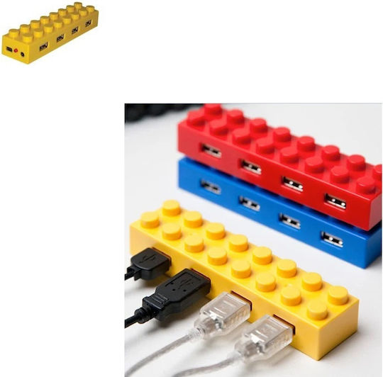 NOD USH-003 USB Hub 4 Ports with USB-A Connection Yellow