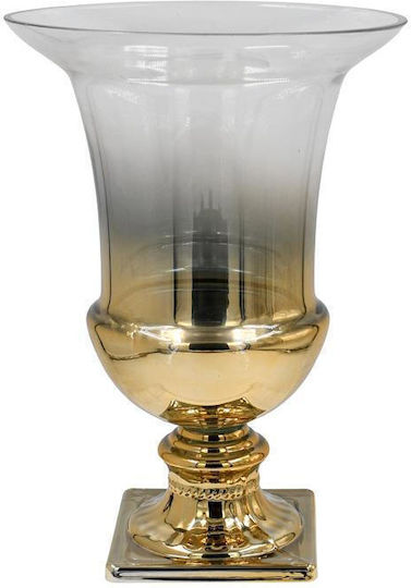 Fylliana Decorative Glass Vase Fl1633 Gold Diameter 20cm x Height 27cm