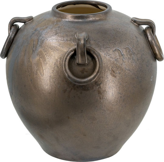 Artekko Διακοσμητικό Βάζο Κεραμικό Candia Χρυσό Φ29xΥ31cm