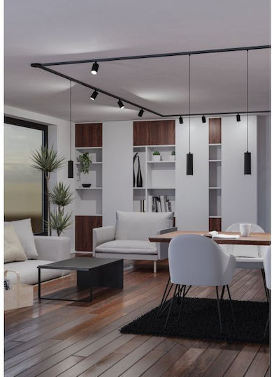 Eglo Black Ceiling Light Rail with GU10 Socket 31x31cm
