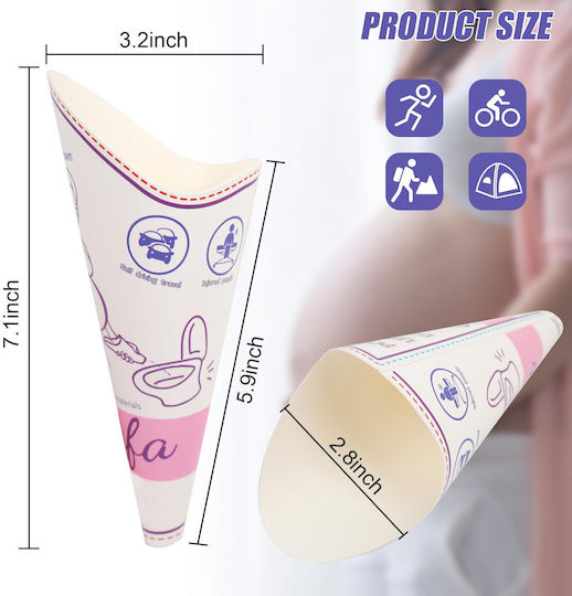 Disposable Urine Funnels Women 50 Pcs Waterproof Cups