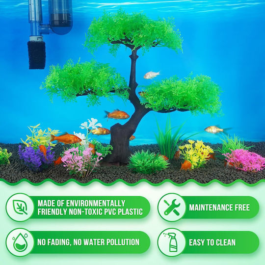 Set 10 Bucăți Decorațiuni Pentru Acvariu Copaci Realistici Plantă Artificială