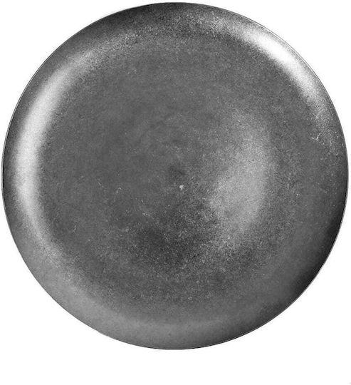 Yuk Plate Shallow Inox Silver with Diameter 23cm