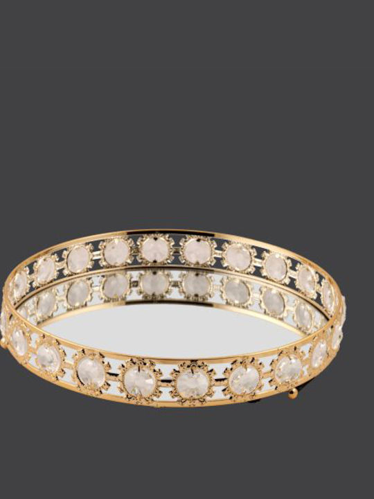 La Vista Wedding Tray Metallic / Crystal with Mirror Gold 1pcs