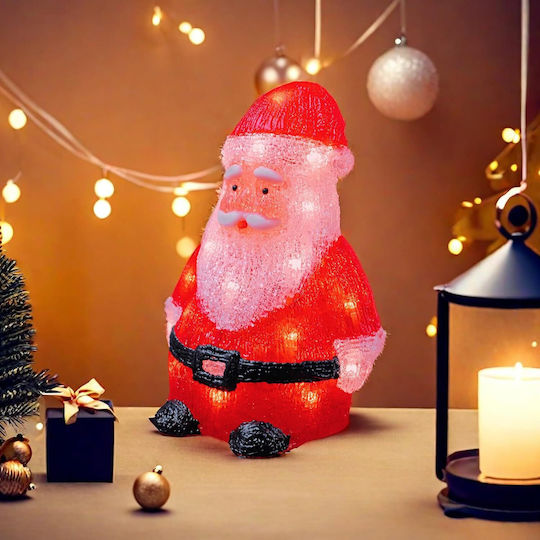 Leuchtender Dekorativer Weihnachtsmann Weiß aus Kunststoff 21.5x16cm Lamp