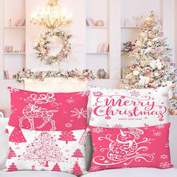 Miaikoe Set 4 Weihnachtsdekorative Kissen 30x50 cm Heimdekorationen Rosa