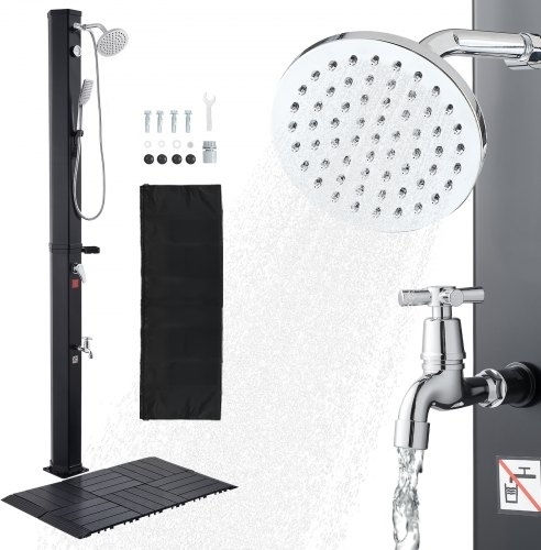 Vevor Solar Pool Shower Made of PVC with Height 229cm Black