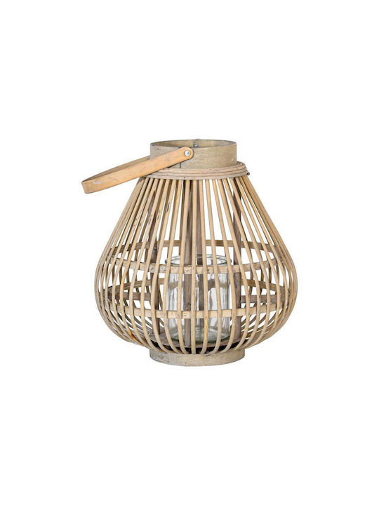 Fylliana Fl038 Φαναράκι Bamboo Επιτραπέζιο Καφέ 27x27x27εκ.
