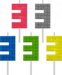 Godan Birthday Candle Blocks Number 3 Height 5....