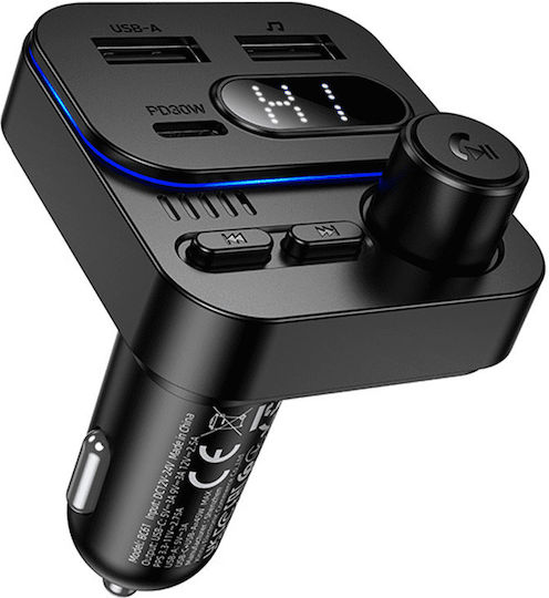 Borofone FM Transmitter Autovehicul cu Bluetooth / Type-C / USB