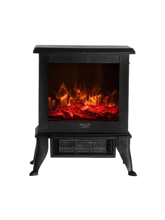 Adler Floor Electric Fireplace 1800W 38x24cm Black