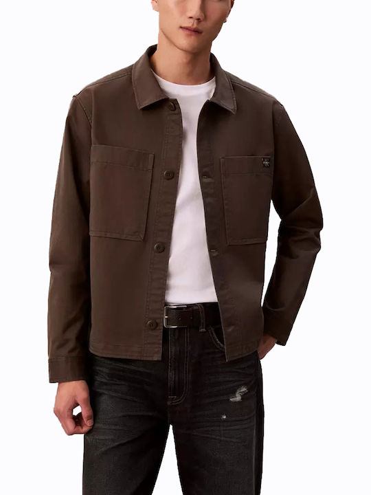 Long Sleeve Cotton Overshirt Khaki