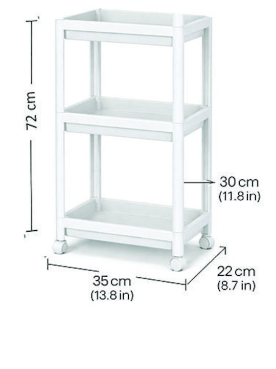 AGC Floor Bathroom Shelf Plastic 35x22x72cm