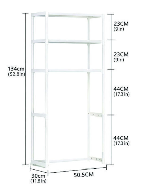 AGC Boden Badezimmerregal Metallisch 50.5x30x134cm