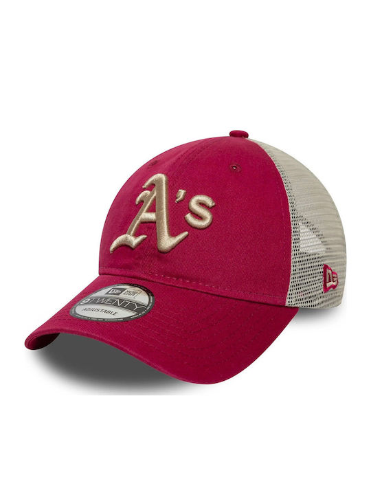 New Era Washed 9twenty Trucker Oakath 60667612 Burgundische