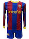 Παιδικό Σετ Ποδοσφαίρου Barcelona Messi Retro Μπλε Κόκκινο 1201-26